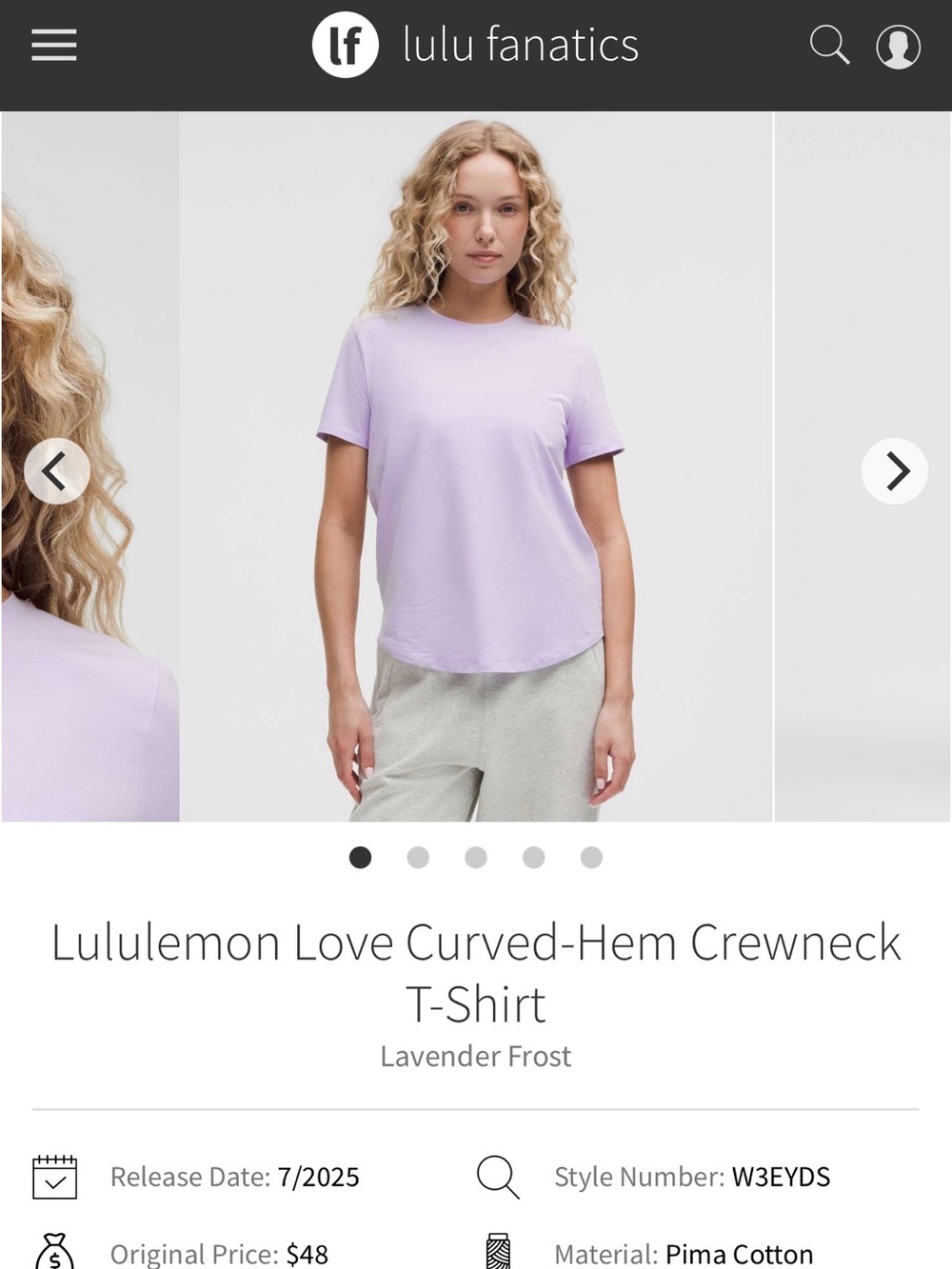 lululemon athletica Short-Sleeve Crewneck Tee in Lavender